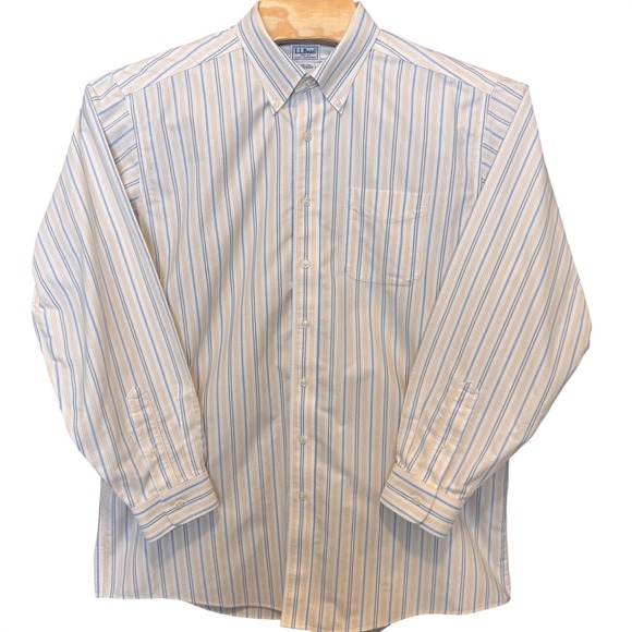 L.L. Bean Other - LL Bean Wrinkle Free Traditional Striped Button Down Shirt 17 1/2 36 Classic Dad